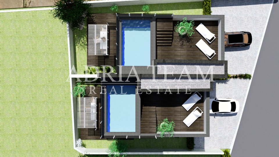 DUPLEX APARTMENTS WITH ROOF TERRACE AND POOL, 210 M FROM THE SEA, NIN - ZATON