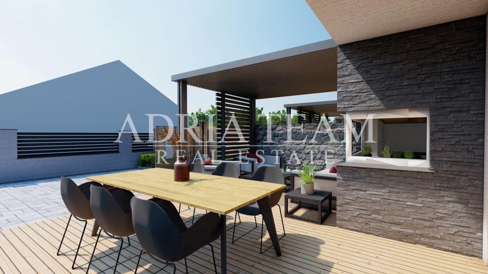 2-STOREY APARTMENTS/HOUSES WITH GARDEN AND LARGE TERRACE, 140 M FROM THE SEA, VRSI