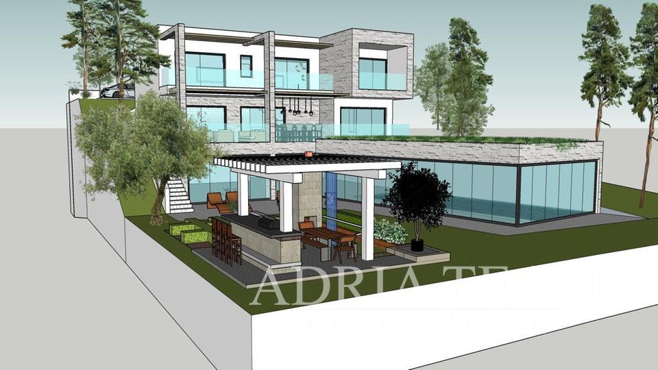 LAND WITH BUILDING PERMIT FOR VILLA, CLOSE TO THE SEA - RTINA, RAŽANAC