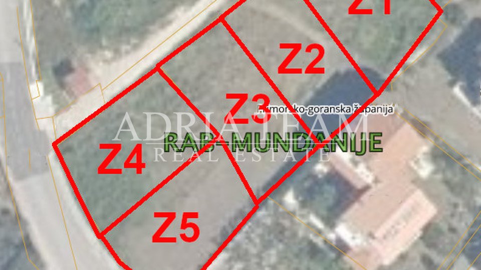 Land, 411 m2, For Sale, Rab - Mundanije
