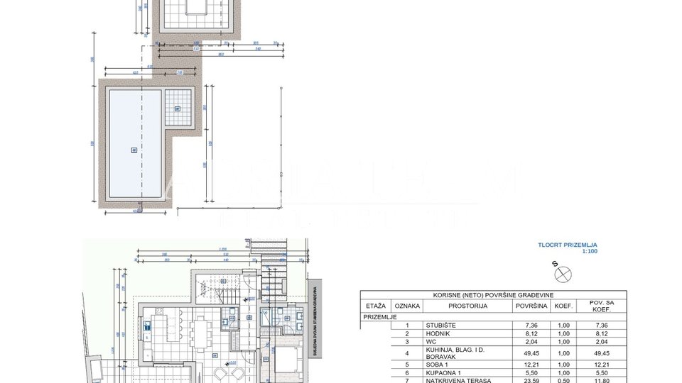 BUILDING LAND WITH PERMIT FOR TWO VILLAS WITH SWIMMING POOL, TOP POSITION, RTINA - RAŽANAC