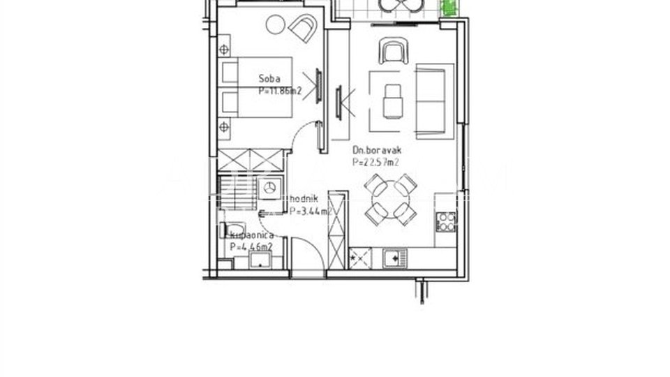 Ferienwohnung, 27 m2, Verkauf, Makarska