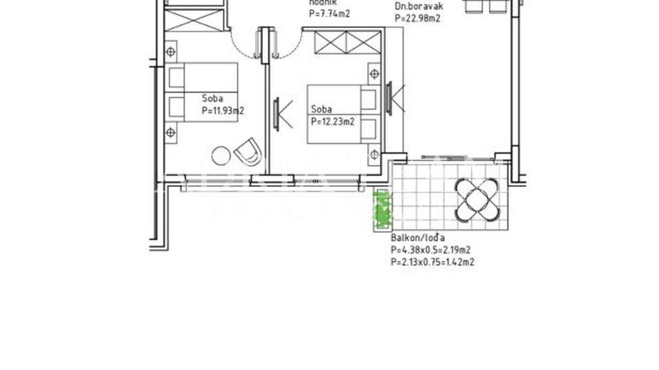 Ferienwohnung, 27 m2, Verkauf, Makarska