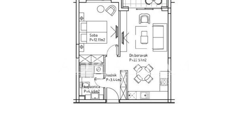 Ferienwohnung, 27 m2, Verkauf, Makarska