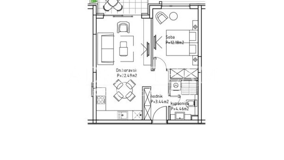 Ferienwohnung, 27 m2, Verkauf, Makarska