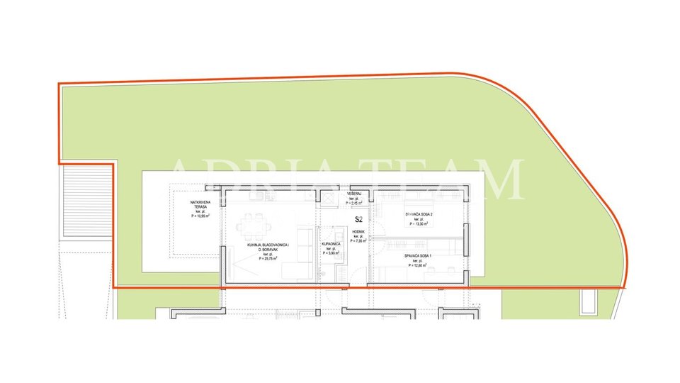 DVOUPOKOJOVÉ APARTMÁNY - BUDOVA  C - S VÝHLEDEM NA MOŘE, 350 m OD MOŘE, ZADAR - DIKLOVAC