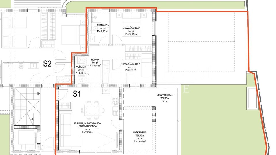 DVOUPOKOJOVÉ APARTMÁNY - BUDOVA B - S VÝHLEDEM NA MOŘE, 350 m OD MOŘE, ZADAR - DIKLOVAC