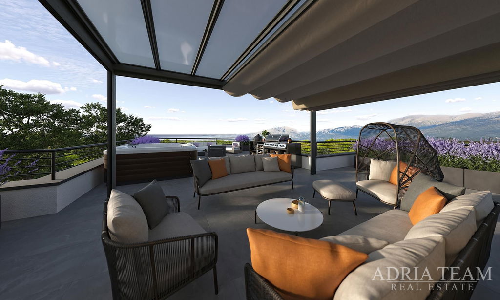 APARTMENT S3 WITH A POOL, GARDEN, AND ROOF TERRACE, NEW CONSTRUCTION - MANDRE, PAG