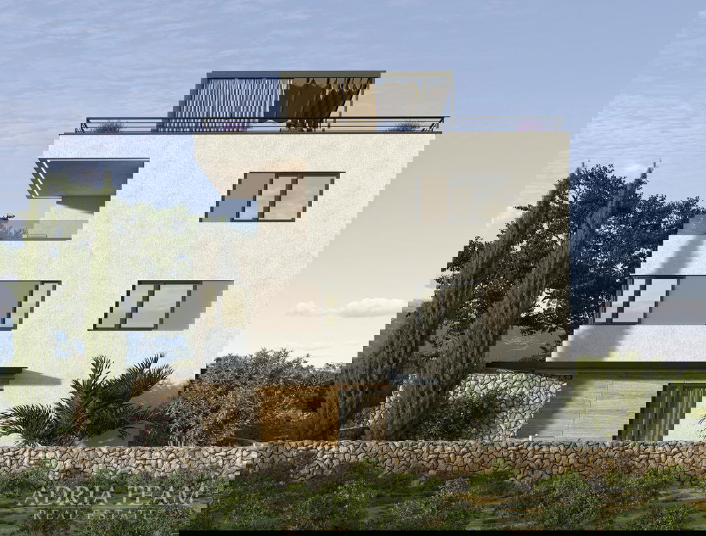 APARTMENT S3 WITH A POOL, GARDEN, AND ROOF TERRACE, NEW CONSTRUCTION - MANDRE, PAG