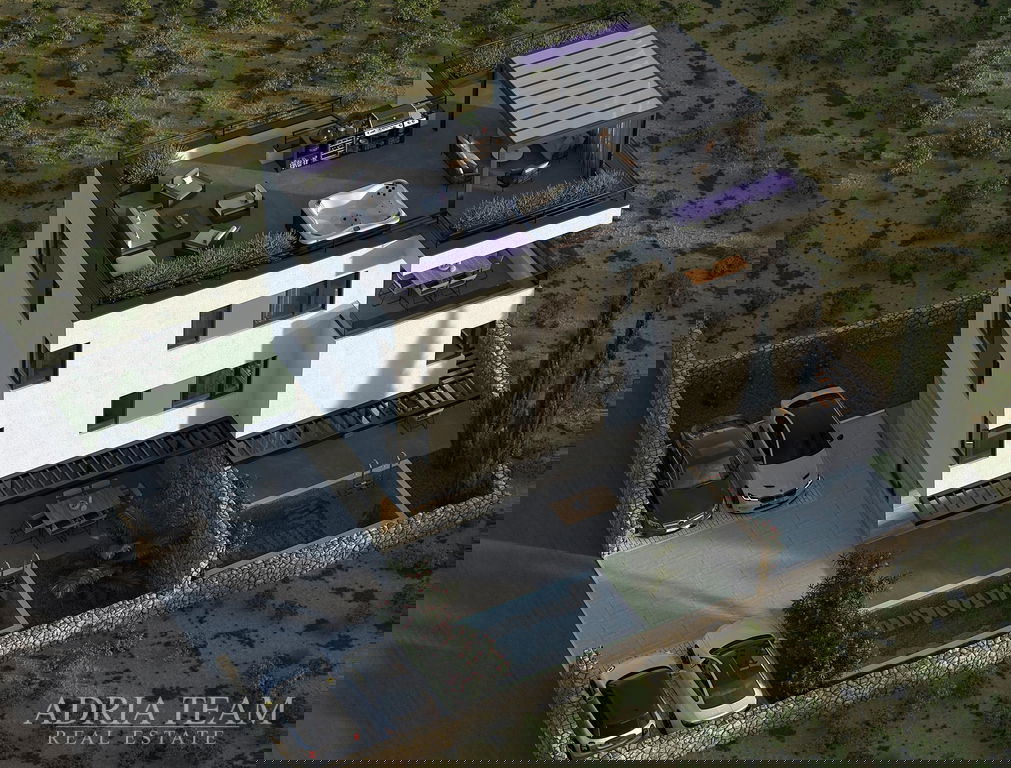 APARTMENT S3 WITH A POOL, GARDEN, AND ROOF TERRACE, NEW CONSTRUCTION - MANDRE, PAG