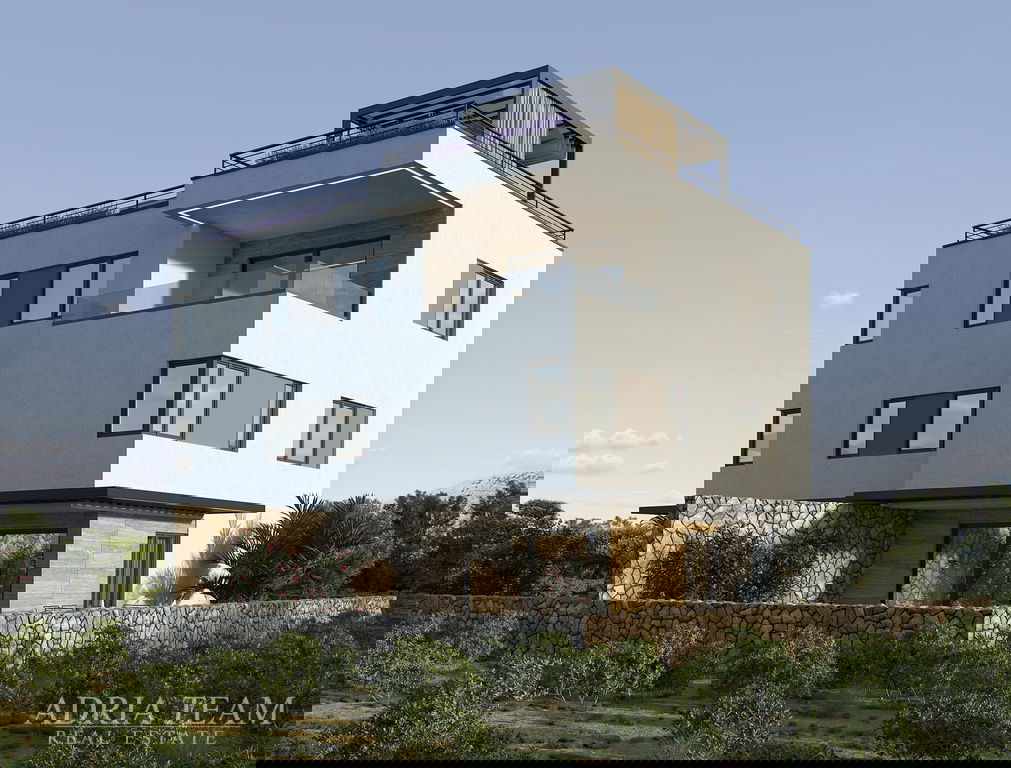 APARTMENT S3 WITH A POOL, GARDEN, AND ROOF TERRACE, NEW CONSTRUCTION - MANDRE, PAG