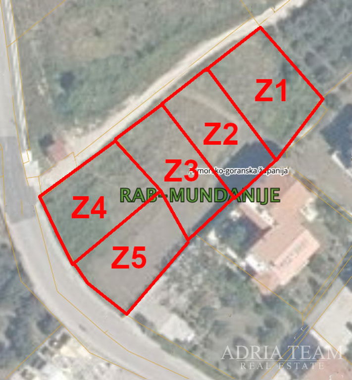 BUILDING PLOT Z3, 411m2, 800m FROM THE BEACH - MUNDANIJE, RAB