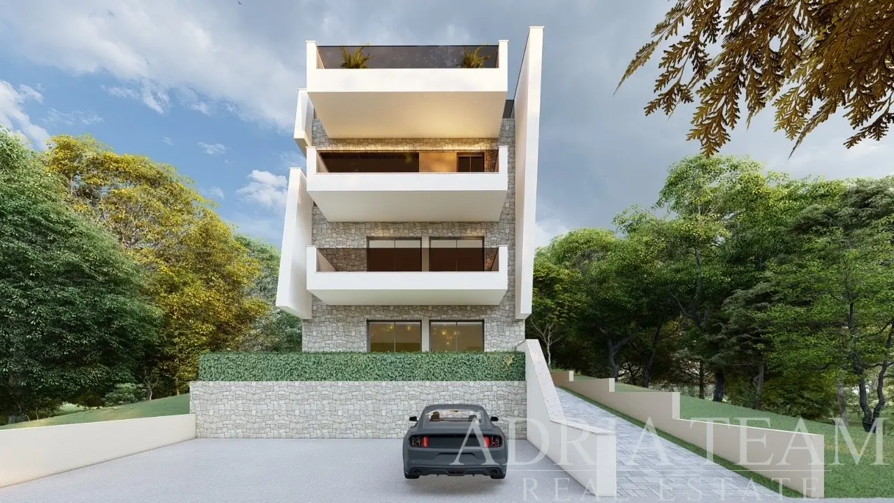 MODERN TWO-LEVEL THREE-ROOM APARTMENT WITH PRIVATE GARDEN AND PANORAMIC SEA VIEW – KOŽINO